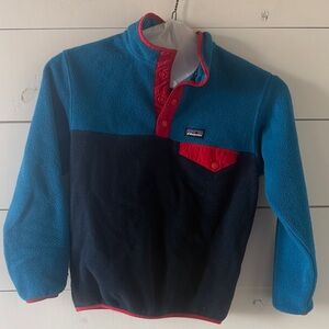Patagonia Boys Med. (10) Teal and Navy Fleece Pullover